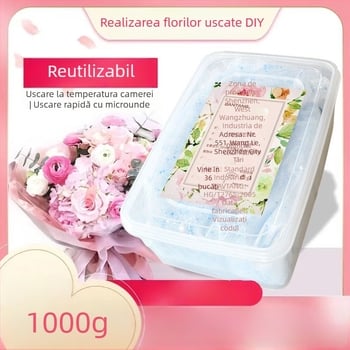Desicant pentru flori uscate și permanente, 500 g, set de 24 de bucăți, ambalare în cutie, uscarea și desumidificarea