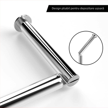 Suport vertical pentru hârtie igienică din oțel inoxidabil, pe podea, formă rotundă, finisaj lustruit și vopsire, Yoshizumi, stil modern minimalist