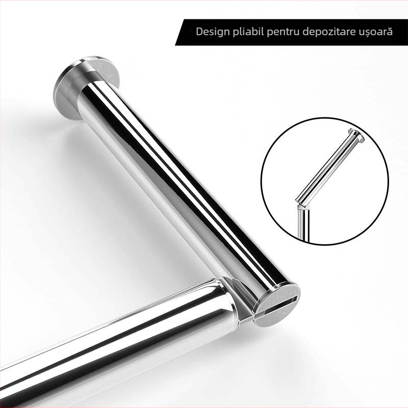 Suport vertical pentru hârtie igienică din oțel inoxidabil, pe podea, formă rotundă, finisaj lustruit și vopsire, Yoshizumi, stil modern minimalist