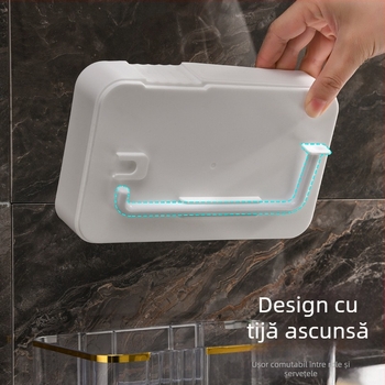 Suport de hârtie igienică montat pe perete Morning Dream Jia, plastic, suprafață netedă, formă pătrată