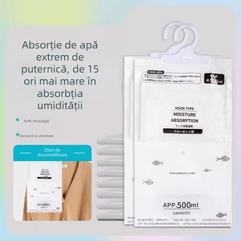 Desumidificator pentru garderobă, design vertical, atârnat, anti mucegai, absorbant de umiditate pentru interior
