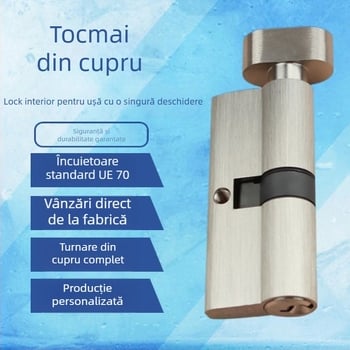 Le Lang cilindru de încuriere din cupru, model RCR-01, pentru uși interioare din lemn, standard european, stil modern