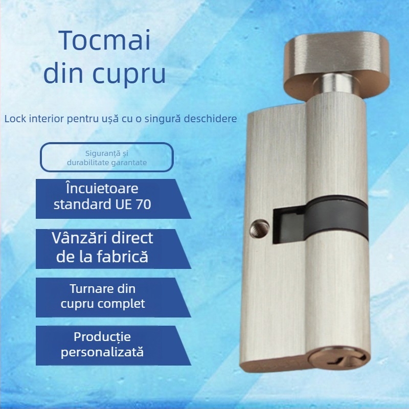 Le Lang cilindru de încuriere din cupru, model RCR-01, pentru uși interioare din lemn, standard european, stil modern