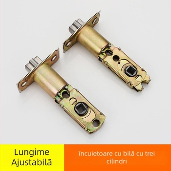 Încuietoare de ușă Ball Lock, mecanism cu trei poli, model 110, aliaj de zinc, pentru uși de baie și bucătărie, stil modern minimalist