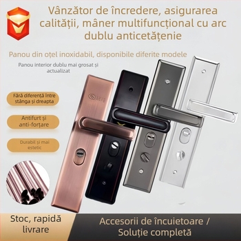 Mâner de ușă - oțel inoxidabil, anti-furt, panou îngroșat, protecție dublă împotriva pătrunderii, reglabil multifuncțional | Model 2023/10915/10208