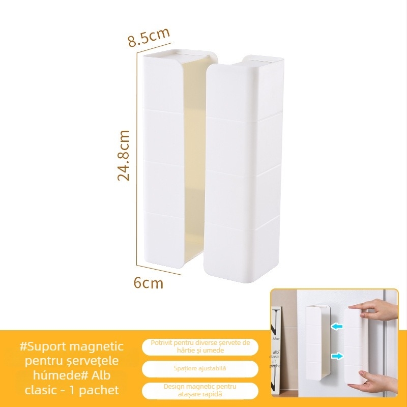 Cutie divizată pentru șervețele magnetice – plastic, pentru șervețele umede, multifuncțională, stil modern