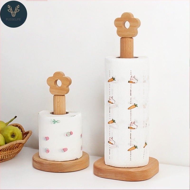 Suport vertical pentru hârtie de bucătărie din lemn, spațiu de depozitare pentru role, stil modern minimalist, formă personalizabilă