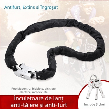 Lacăt cu lanț Yaxin, din oțel mangan, pentru biciclete, motociclete și vehicule electrice, design modern minimalist