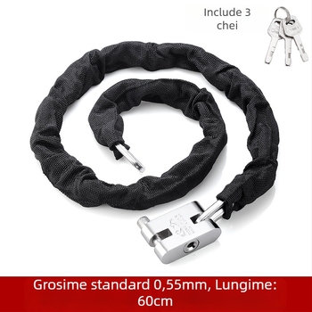 Lacăt cu lanț Yaxin, din oțel mangan, pentru biciclete, motociclete și vehicule electrice, design modern minimalist