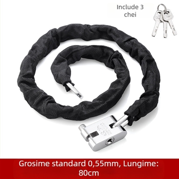 Lacăt cu lanț Yaxin, din oțel mangan, pentru biciclete, motociclete și vehicule electrice, design modern minimalist