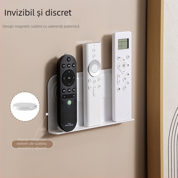 Suport magnetic pentru telecomandă, montat pe perete – stil simplu și modern, material plastic, construcție cu un singur nivel