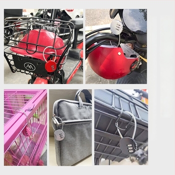 Biscuit Lock pentru ghiozdane școlare, rucsacuri și bagaje pe roți; lacăt cu cablu din oțel în formă de U; lacăt cu combinație; mini lacăt pentru penar