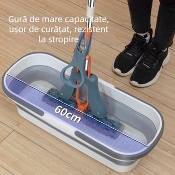 Găleată de mop – pliabilă, din plastic, randament de uscare 90–100%, rezistență la coroziune 4.0–4.9