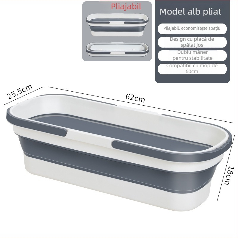 Găleată de mop – pliabilă, din plastic, randament de uscare 90–100%, rezistență la coroziune 4.0–4.9