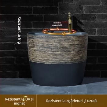 Lavoar ceramic pentru mop, pentru uz casnic, cu alimentare cu apă