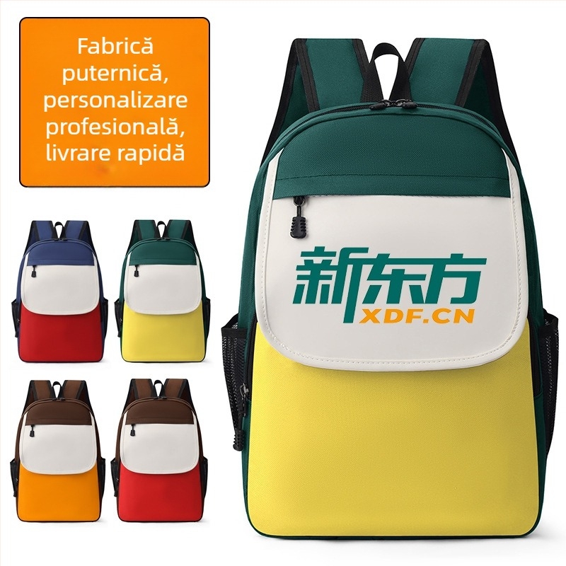 Geantă de școală pentru copii cu logo personalizat, material Oxford, impermeabil și extensibil, stil street, căptușeală poliester, marca Mr. Jelly