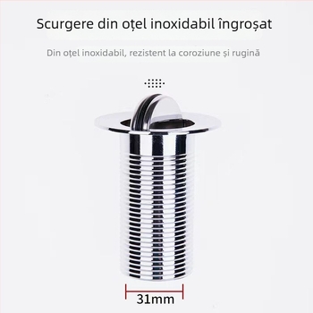 Set de canalizare pentru chiuveta de baie cu prevenire a mirosurilor, material ABS, formă P-bend, tip flip, model Brushed horizontal row, marcă Long Whale
