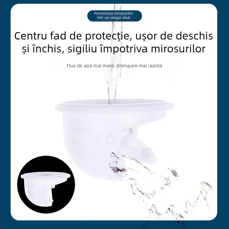 Set de canalizare pentru chiuveta de baie cu prevenire a mirosurilor, material ABS, formă P-bend, tip flip, model Brushed horizontal row, marcă Long Whale