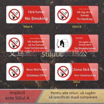 Semn acrilic de interzicere a fumatului - imprimare UV, semn de siguranță pentru hoteluri și spații publice
