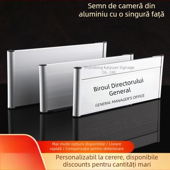 Tablă unilaterală de departament din aliaj de aluminiu cu canal; semn gol orizontal și vertical; semn metalic pentru ușă