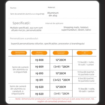 Tablă unilaterală de departament din aliaj de aluminiu cu canal; semn gol orizontal și vertical; semn metalic pentru ușă