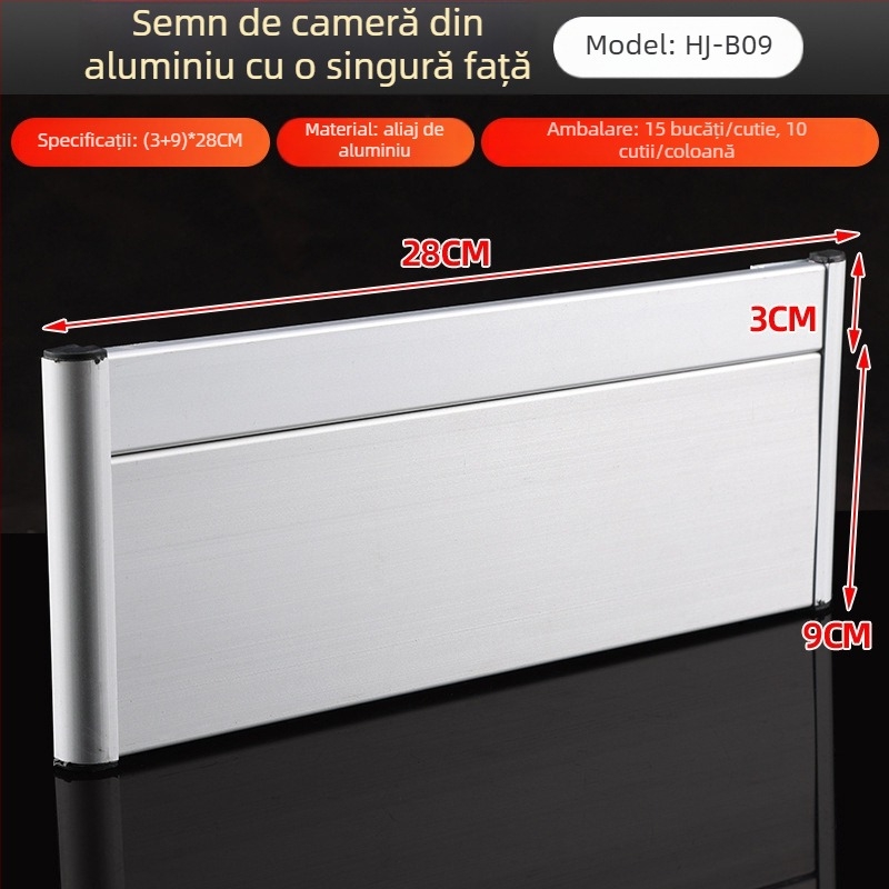 Tablă unilaterală de departament din aliaj de aluminiu cu canal; semn gol orizontal și vertical; semn metalic pentru ușă