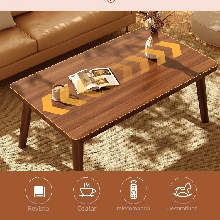 Noptieră de noapte – Modern minimalist, blat din density board, margine PVC, așezată pe podea, colț rotund, fără spațiu de depozitare