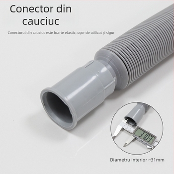 Conductă universală de drenaj din plastic telescopic pentru chiuvetă, cu capac rabatabil; model XSQF-101, material PP+PVC, formă: țeavă plastic, procesare personalizată