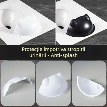 Paravan frontal din plastic pentru toaletă de tip squat – Prevenire stropire, fără demontare, distanța minimă a gurii de canalizare: 1, diametrul conductei de canalizare: 1, fără rezervor de apă