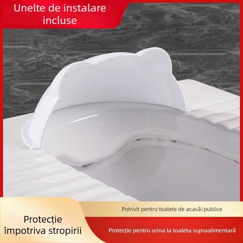 Paravan frontal din plastic pentru toaletă de tip squat – Prevenire stropire, fără demontare, distanța minimă a gurii de canalizare: 1, diametrul conductei de canalizare: 1, fără rezervor de apă