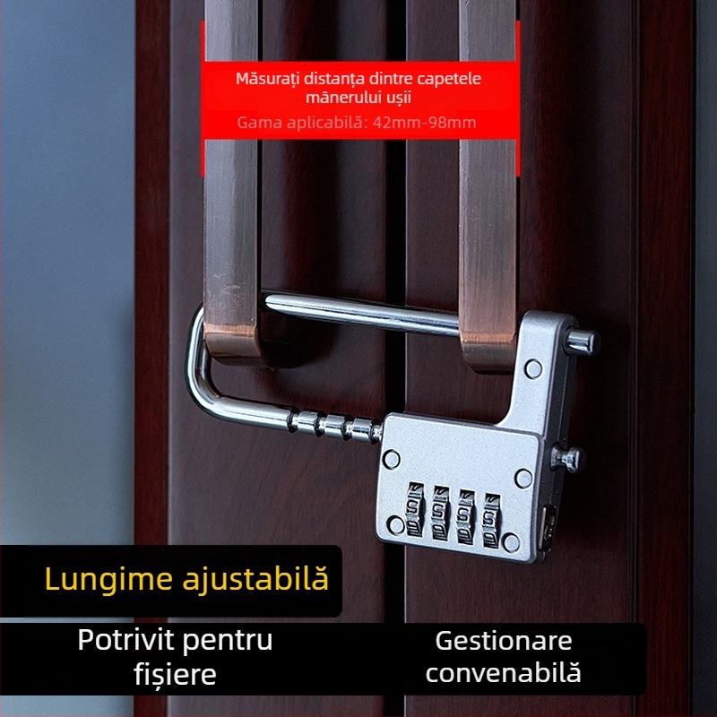 SIMPLY 837 Mâner ușă de dulap din aliaj zinc, pentru dulapuri cu fișiere și pantofi, lungime reglabilă a încuierii, grosime tijă 7 mm, distanță între tijă 43–98 mm