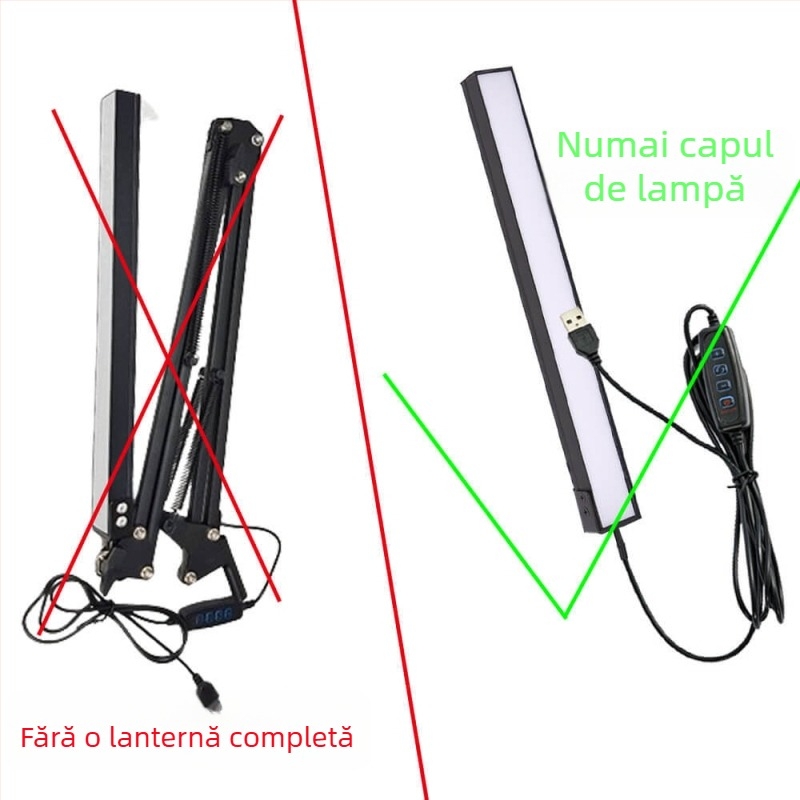 Lampă de birou LED cu braț lung și pliabilă pentru studiu și camin – protecție a ochilor, telecomandă, alimentare USB, abajur metalic, CRI ≥90