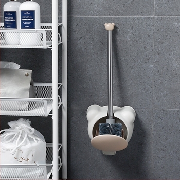 Bear set perie WC, montat pe perete, mâner lung, plastic, baie, lansat toamna 2020