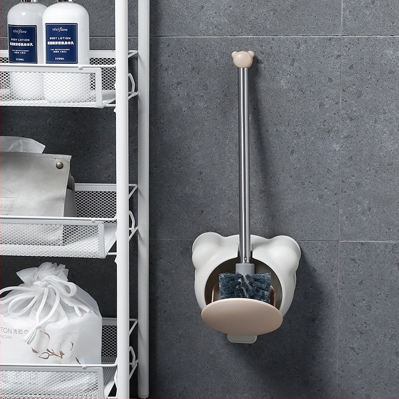 Bear set perie WC, montat pe perete, mâner lung, plastic, baie, lansat toamna 2020