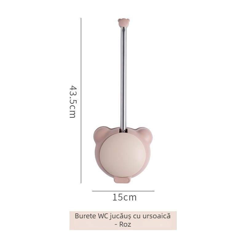 Bear set perie WC, montat pe perete, mâner lung, plastic, baie, lansat toamna 2020