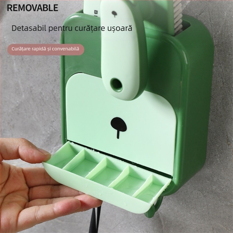 Set plastic pentru săpun cu perie, suport de săpun montat pe perete cu ventuză, capac inclus, 72 buc