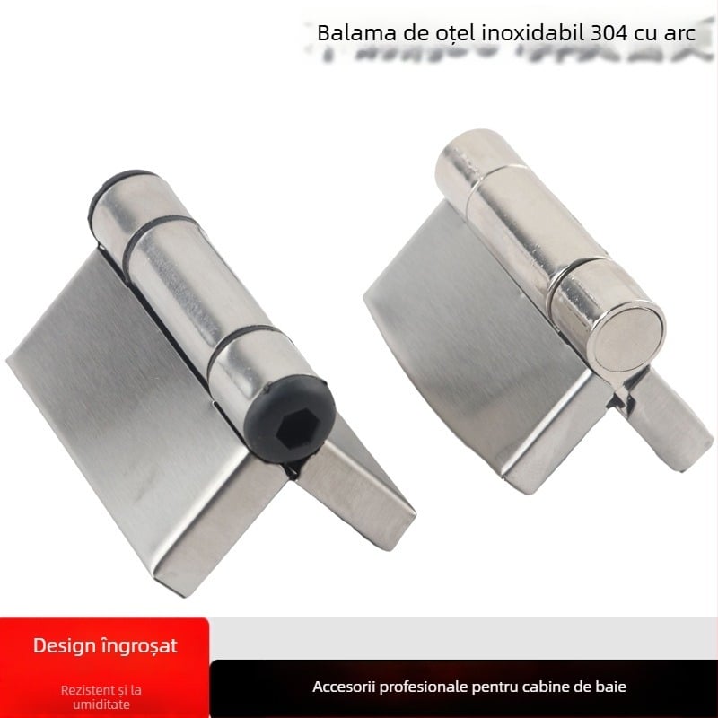 Balama pentru separatoare de toalete publice, oțel inoxidabil 304, arc, închidere automată