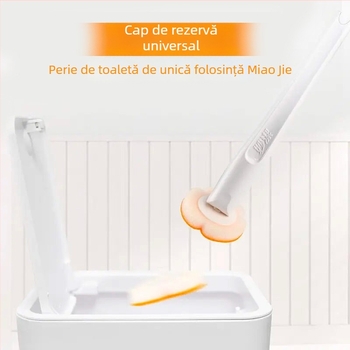 Miaojie Set de perie pentru toaletă de unică folosință cu detergent încorporat, montat pe perete, burete