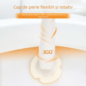 Miaojie Set de perie pentru toaletă de unică folosință cu detergent încorporat, montat pe perete, burete