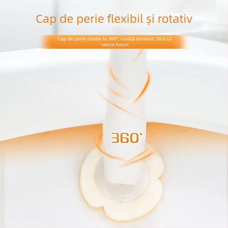 Miaojie Set de perie pentru toaletă de unică folosință cu detergent încorporat, montat pe perete, burete