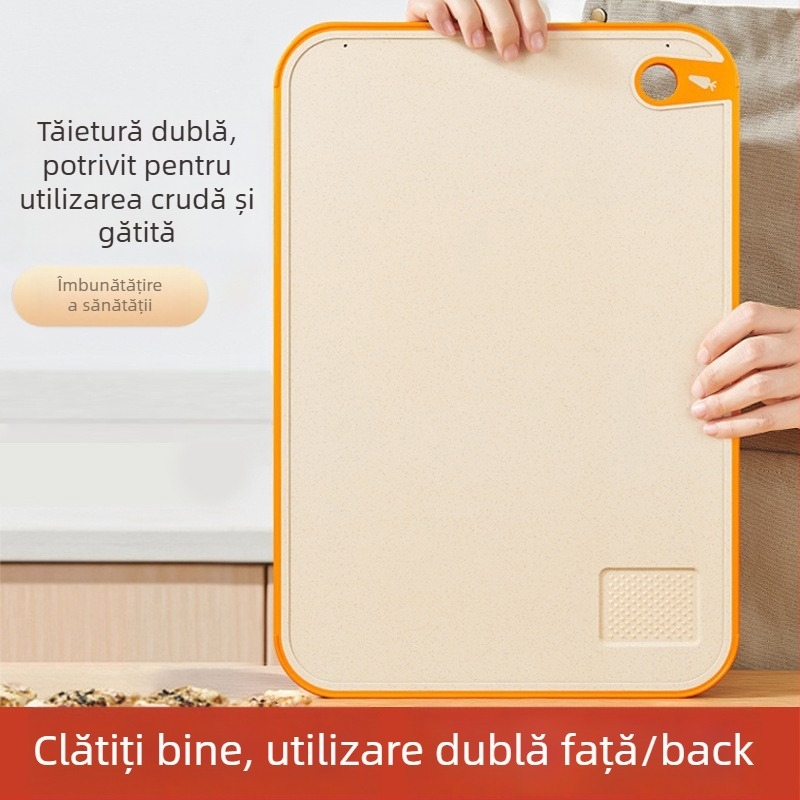 Set de tocătoare din paie de grâu, cu două fețe, antiderapant, antibacterian, rezistent la mucegai