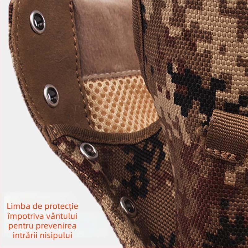 Cizme de iarnă unisex pentru exterior, bocanci înalți, talpă antiderapantă groasă, țesătură din poliester, izolație pentru frig, potrivite pentru drumeții și sporturi de iarnă