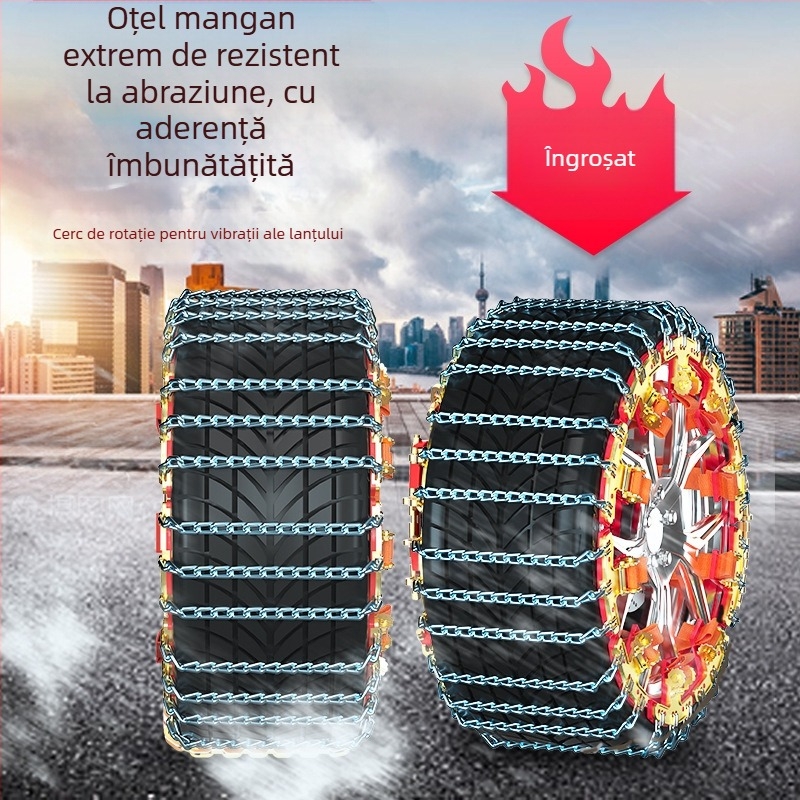 Lanturi antiderapante în formă de T pentru automobile, oțel, universal pentru jante din aluminiu, dimensiuni ale pneurilor 165-275, greutate 3-13 kg