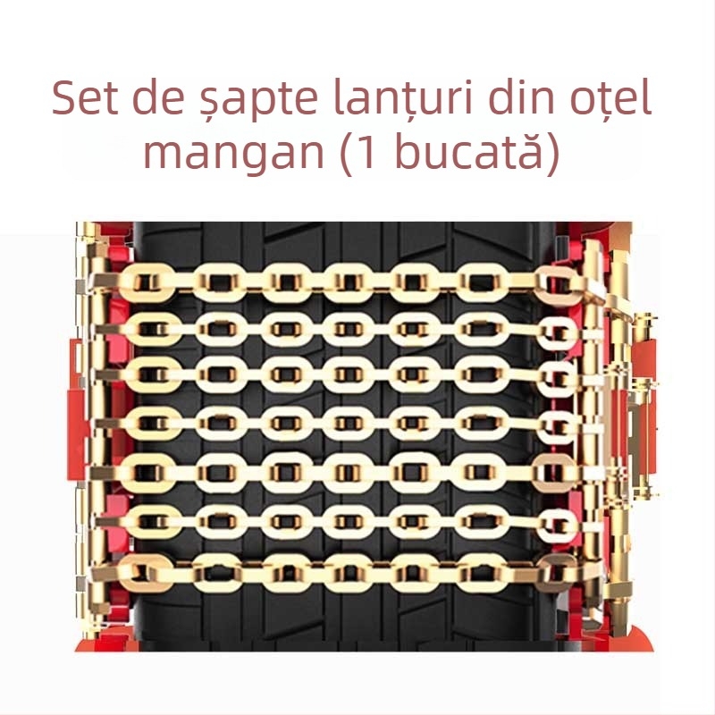 Lanturi antiderapante în formă de T pentru automobile, oțel, universal pentru jante din aluminiu, dimensiuni ale pneurilor 165-275, greutate 3-13 kg