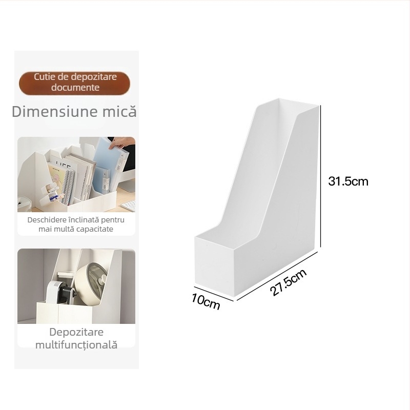 Mai Qi Cutie de depozitare pentru birou cu mâner și deschidere în unghi, compartiment, 5 L capacitate, 100% plastic nou HIPS, posibilitate de personalizare logo