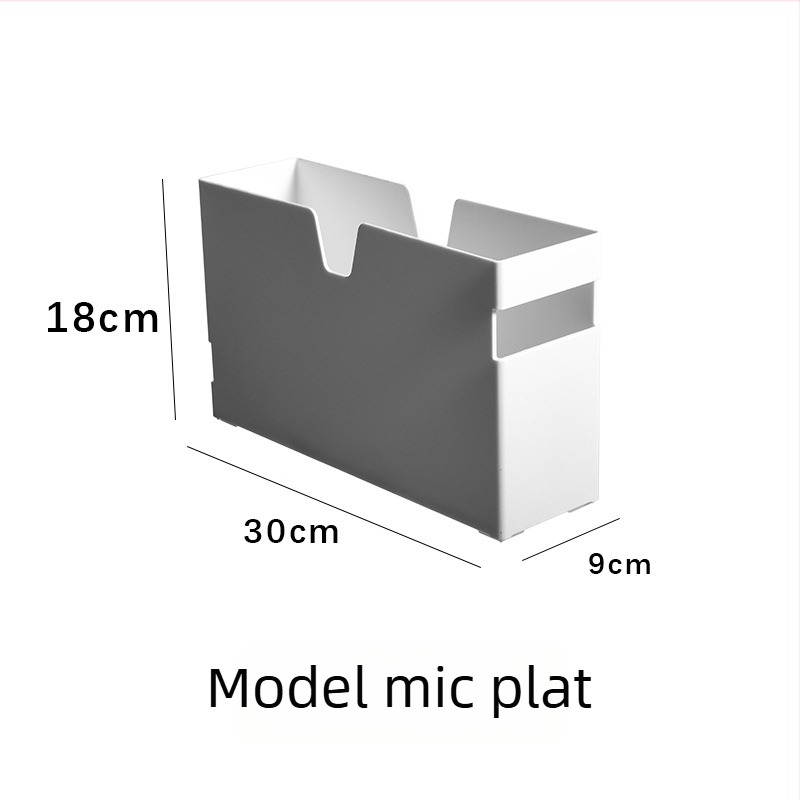 Cutie de depozitare pentru birou, stil japonez, plastic PS, 5L, deschisă, cu grilă, stivabilă, dimensiuni 30×18×15 cm
