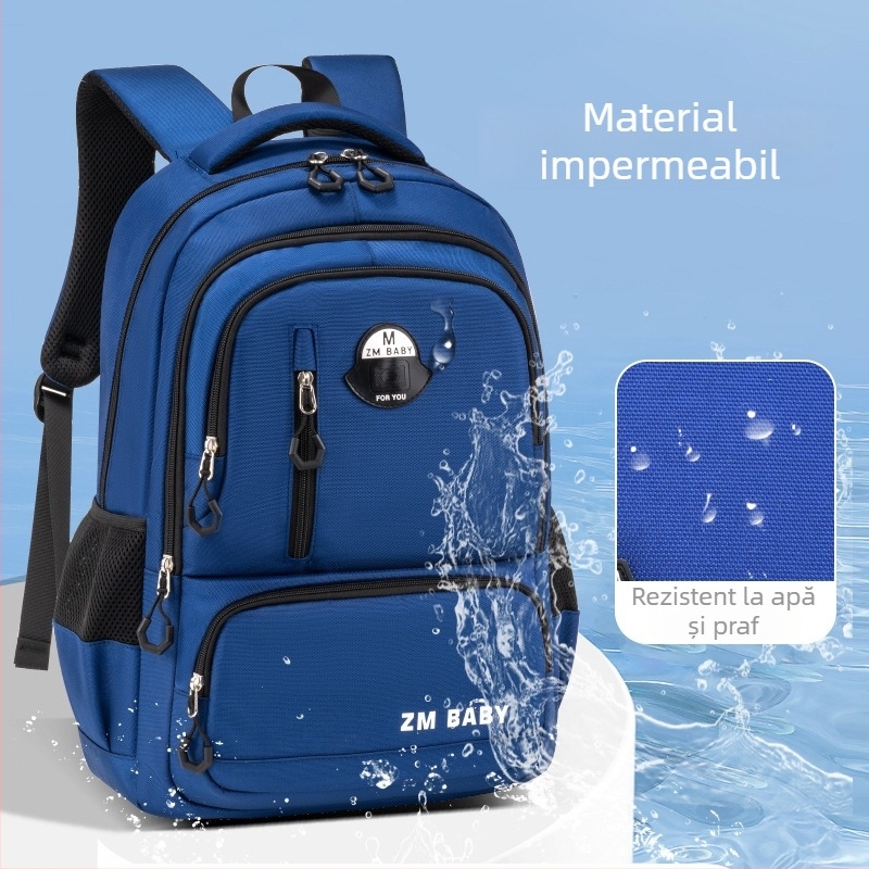 Rucsac pentru elevi de gimnaziu primar (clasele 1–3) – poliester; respirabil, impermeabil, ultra-ușor, rezistent la uzură, cu protecție pentru spate; bretele cu pernă de aer; design infantil drăguț