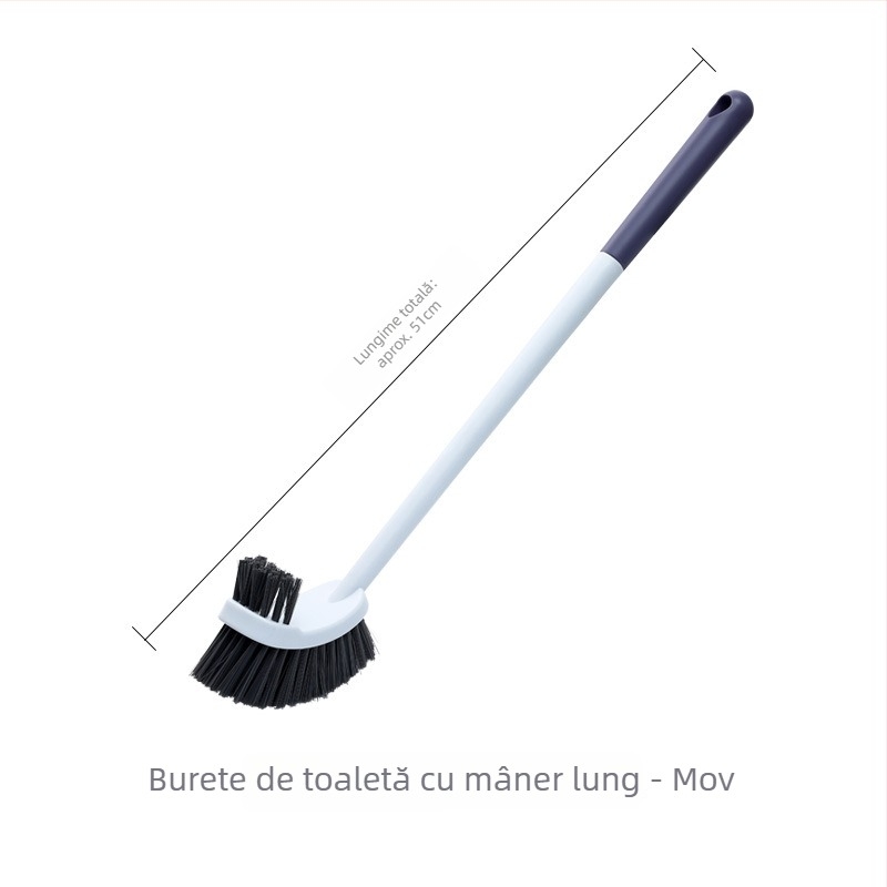Perie pentru toaletă, mâner lung, montaj pe perete, din plastic, 0,16 kg, 1 buc