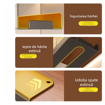 Suport montat pe perete pentru prosoape de hârtie și spațiu de depozitare a prosoapelor, oțel-carbon, stil modern minimalist, multifuncțional, potrivit pentru sufragerie și baie