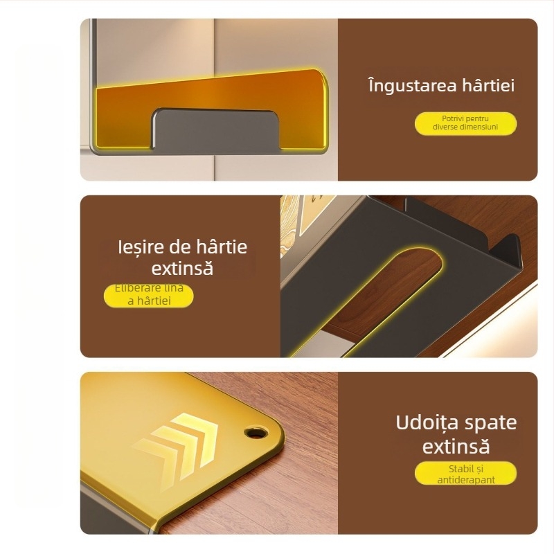 Suport montat pe perete pentru prosoape de hârtie și spațiu de depozitare a prosoapelor, oțel-carbon, stil modern minimalist, multifuncțional, potrivit pentru sufragerie și baie